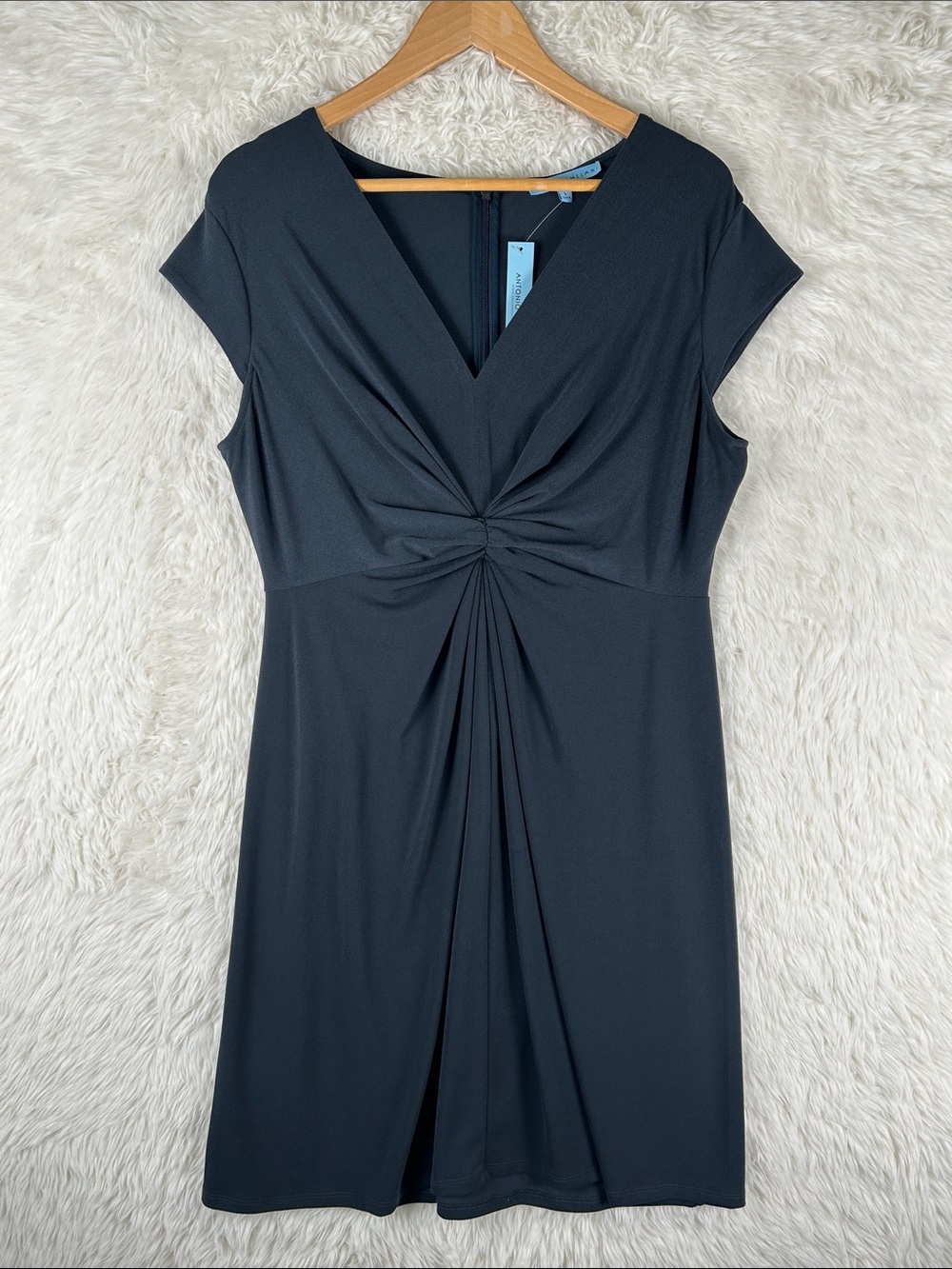 Antonio Melani Black Twist-Front Women’s Dress